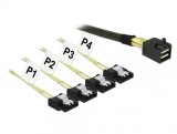 Cablu Mini SAS HD SFF-8643 &gt; 4 x SATA 7 Pin 0.5 m, Delock 83392