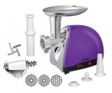RESIGILAT &ndash; MASINA DE TOCAT HEINNER MG1600TA-UV, Putere 1600W, Accesoriu rosii si carnati, 3 site de taiere, Cutit inox, Violet