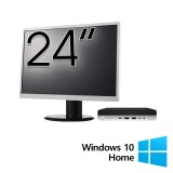 Pachet PC Refurbished HP ProDesk 600 G4 Mini, Intel Core i5-8500T 2.10 - 3.50GHz, 8GB DDR4, 256GB SSD + Monitor 24 Inch + Windows 10 Home NewTechnolog