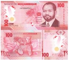 Mozambic 100 Meticais 2024 P-157 Polimer UNC