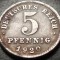 Moneda ISTORICA 5 PFENNIG - GERMANIA, anul 1920 *cod 3760 A