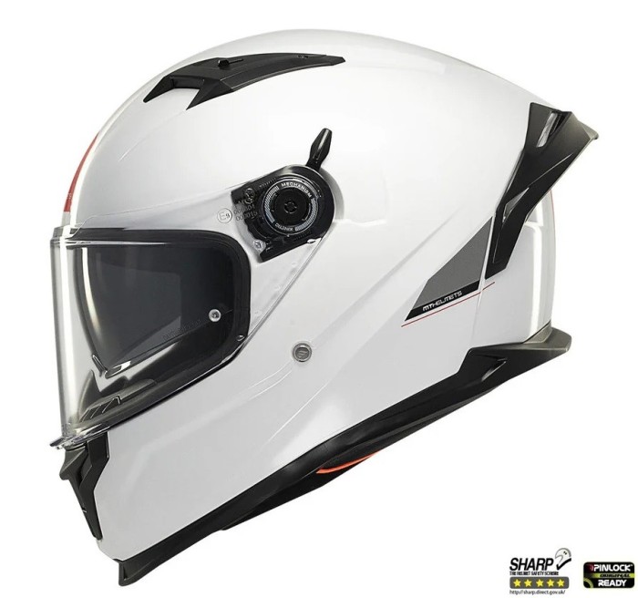 Casca integrala pentru scuter - motocicleta MT Braker SV A0 alb lucios (ochelari soare integrati) &ndash; tip viziera: MT-V-28B &ndash; DKS435 &ndash; punctaj maxim SHA