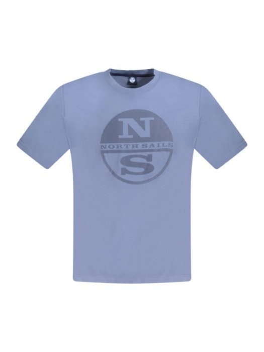 Tricou barbati, cu imprimeu cu logo, Regular fit, Albastru deschis, S