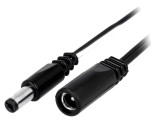 Cablu DC 5,5/2,1 mm2 cu mufă și soclu drept negru 2x0,5mm2