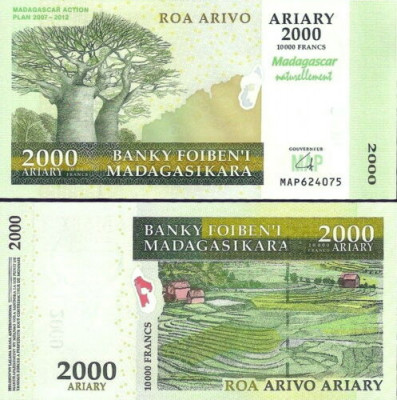 Madagascar 2007/2012 - 2000 ariary comem. UNC foto