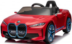 Masinuta electrica pentru copii, Bmw I4 70W 12V premium, scaun tapitat, roti EVA, bluetooth, culoare Rosu foto