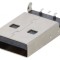 Mufă USB A PCB SMT 4 PIN USB 2.0 Aurie 1A