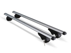 Set 2 bare transversale portbagaj Menabo Brio 135 cm din aluminiu fixare pe barele logitudinale cu sistem antifurt cu cheie Kft Auto foto