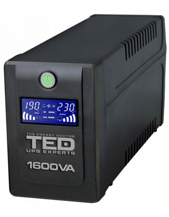 UPS TED Electric 1600VA / 900W Line Interactive cu 4 iesiri schuko si display LCD TED-1600