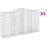 Cumpara ieftin Cosuri gabion arcuite 5 buc, 300x50x160/180 cm, fier galvanizat