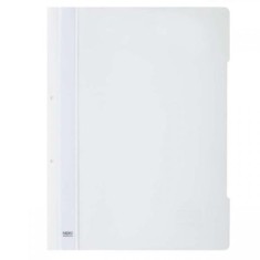 Dosar cu sina Noki, plastic, alb, 2 perforatii pentru arhivare, eticheta interschimbabila pe cotor