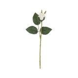 Floare decorativa artificiala, Trandafir, Alb, 21 cm, ATU-084146, Oem