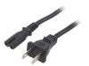 Cablu IEC C7 mamă 1m 2x18AWG NEMA 1-15 negru 7A