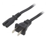 Cablu IEC C7 mamă 1m 2x18AWG NEMA 1-15 negru 7A