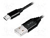 Cablu USB A mufa, USB B micro mufa, USB 2.0, lungime 0.3m, negru, LOGILINK - CU0143