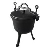 Ceaun Fonta Emailata 7L Perfect Home Tip Cazan Sub Presiune, Negru/Alb, Diametru 27cm, Inaltime 47cm, Capac Inchidere Etansa, Picioare Detasabile