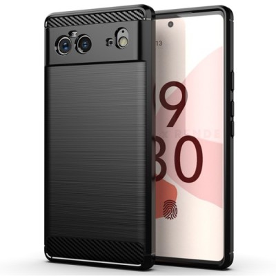 Husa pentru Google Pixel 6 - Techsuit Carbon Silicone - Black foto