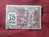 Timbru Posta Spaniola in Maroc 1897 , valoarea 15c stampilat