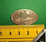 Forrest Gump &bdquo;Run Forrest Run&rdquo; suvenir realizat dint-un cent U.S.A Santa Monica, California piesă deosebită one-cent piece presată, crushed penny