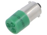 Lampă LED verde BA9S/T10 28VDC 28VAC plastic -20&divide;60&deg;C