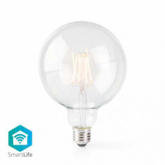 Bec Wi-Fi Smart LED cu filament Nedis, E27, 125 mm, 5 W, 500 lm, 2700K foto