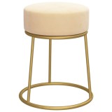 Taburet rotund, culoarea caisei, catifea