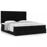 Gossi cadru de pat otoman cu saltele, tesatura neagra 200x200cm