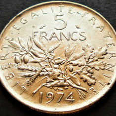 Moneda 5 FRANCI (Francs) - FRANTA, anul 1974 * cod 1724 A