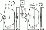Set placute frana,frana disc VW TRANSPORTER IV bus (70XB, 70XC, 7DB, 7DW, 7DK) (1990 - 2003) BOSCH 0 986 494 619