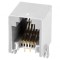 Conector RJ12 Soclu 6 PIN cu Contacte din Bronz-Fosfor Aurit THT