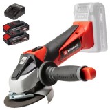 Einhell TE-AG 18/115 Li PXC + Twinpack CB + 4514095 - Polizor unghiular 115 mm + Set 2 acumulatori si incarcator Li-Ion 18 V 2.5 Ah
