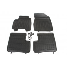 Set covorase auto din cauciuc YARIS (XP10), 04.1999-12.2005 5 usi, presuri tip tavita marca Rezaw Plast, negru; cu decupaj pentru stingator