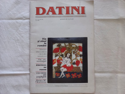 REVISTA &amp;quot;DATINI- REVISTA DE CULTURA&amp;quot;, NR. 2/ 1998, 60 PAGINI foto