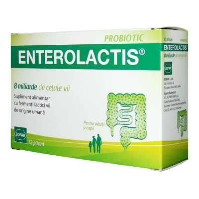 Enterolactis Probiotic, 12 plicuri, Sofar foto