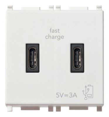 Priza USB tip C dubla 5V 3A 1M Vimar Plana alb 14295.CC foto