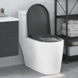 Cap de toaletă cu eliberare rapidă vidaXL cu &icirc;nchidere lentă Duroplast Antracit