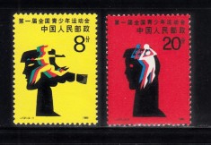 A10 S1 13 - Timbre foarte vechi - China - jocurile sportive ale tinertului - 1985