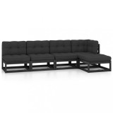 Set mobilier gradina cu perne, 5 piese, lemn masiv pin