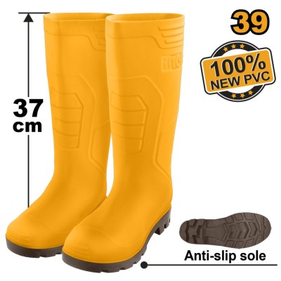 Cizme de cauciuc 41, pentru protectie la lucru - Ingco SSH092L.41 foto