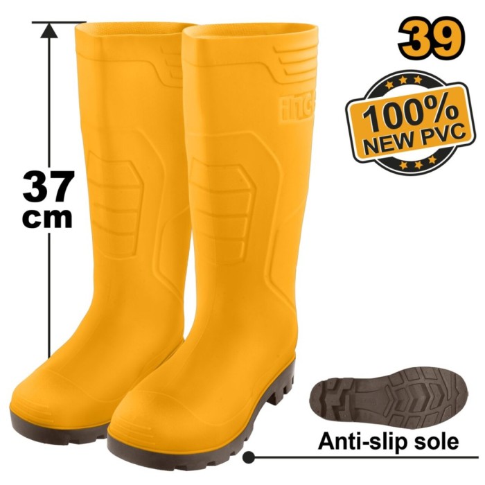 Cizme de cauciuc 41, pentru protectie la lucru - Ingco SSH092L.41
