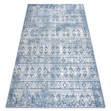 Covor Structural SOLE D3732 Aztec, caro - țesute plate albastru / bej, 140x190 cm