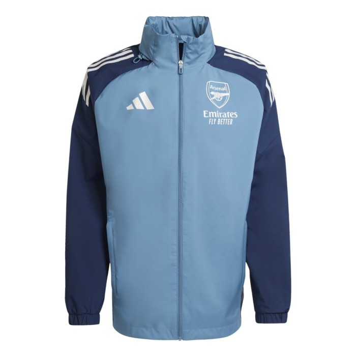 FC Arsenal geacă de bărbați cu glugă Allweather blue - M