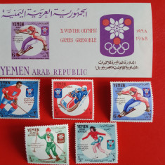 YEMEN, GRENOBLE - COLIȚĂ IMPERF. + SERIE COMPLETĂ MNH