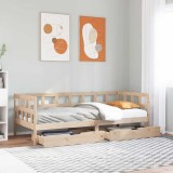 VidaXL Pat de zi cu sertare, 90x200 cm, lemn masiv pin