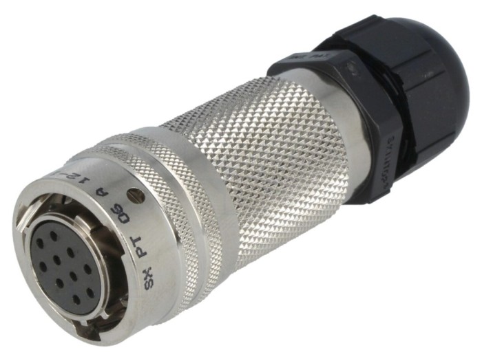 Conector circular mamă 10 pini aurit