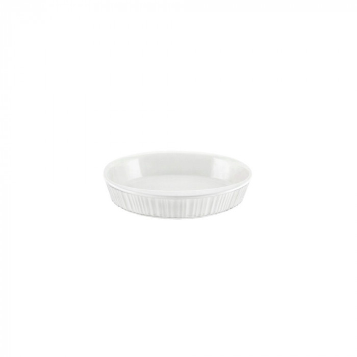 Vas termorezistent din ceramica oval pentru cuptor, 29 cm, capacitate 3 litri, alb, Satia Florina