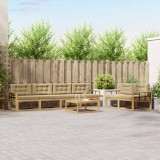 vidaXL Set de canapele de exterior cu pernă 6 pcs Alb și Bej 3386107