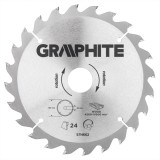 Disc fierastrau circular cu carbura 185 x 30 mm, 24 dinti, Graphite