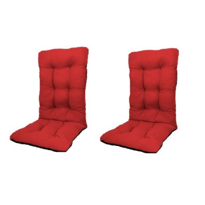 Set Perne pentru scaun de casa si gradina cu spatar, 48x48x75cm, culoare rosu, 2buc/set foto