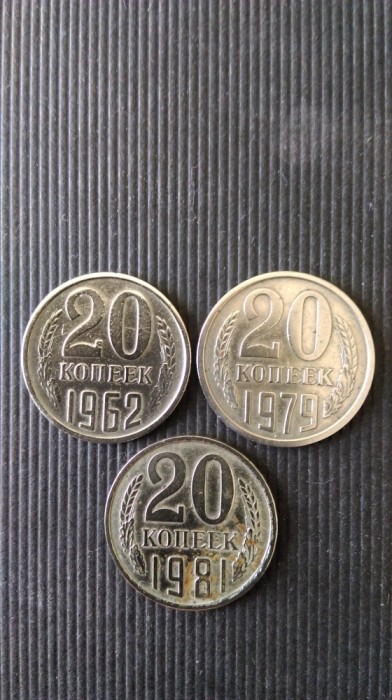 20 KOPEKS U.R.S.S. AN:1962,1979,1981.